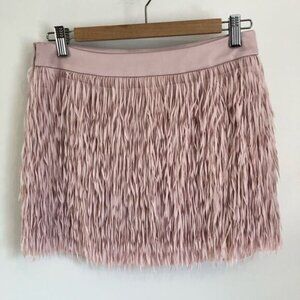 Express Women's Size 2 Cocktail Pale Pink Fringe GAtsby Mini Skirt Statement
